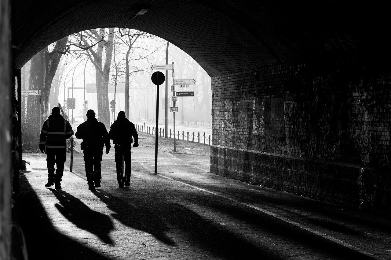 tunnel, people, the shade